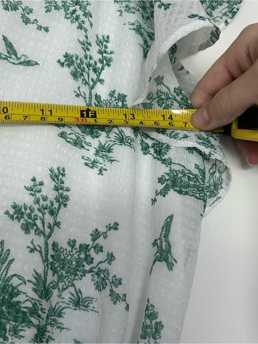 2 for 10$ ☀️ Flounce sleeves green landscape print maxi dress sz4 - Picture 12 of 16